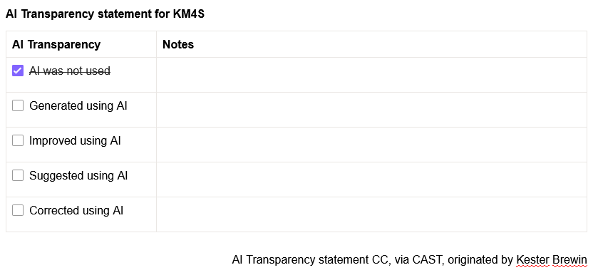 AI transparency statement - no AI was used to create this article